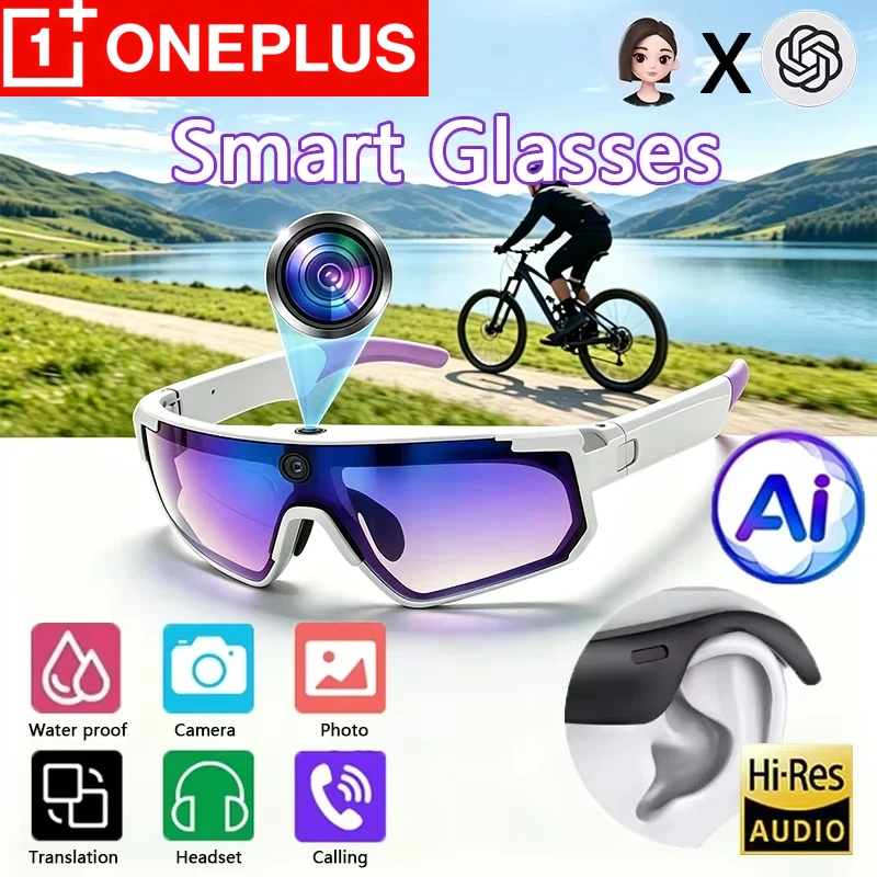 Oneplus AI Smart Glasses 1600W 8K HD Anti-shake Camera Cycling Photo&Video Sport Sunglasses Dual Mic 32GB Windproof Goggles 2026 - view 2