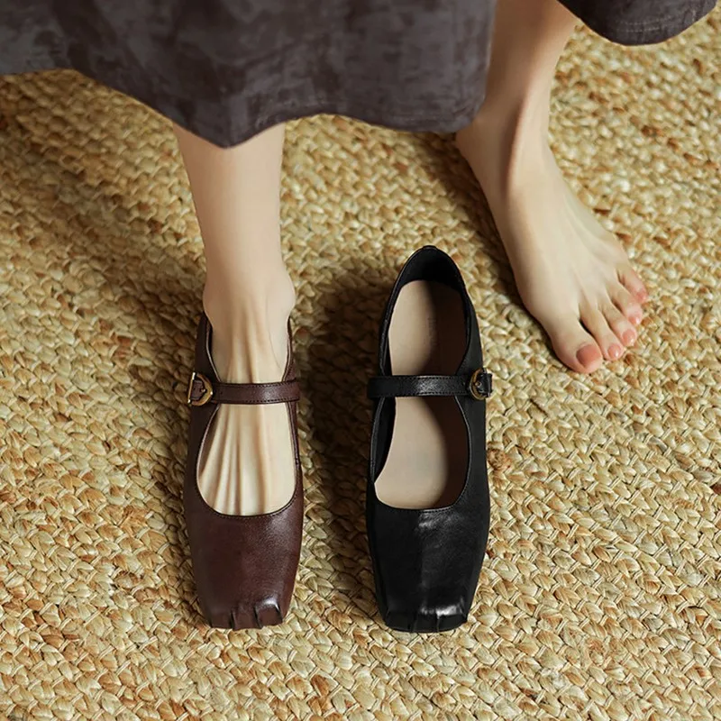 

Женские туфли Мэри Джейн DIMANYU, весна 2026, новые, из натуральной кожи, в стиле ретро, с квадратным носком, низким вырезом, большие размеры