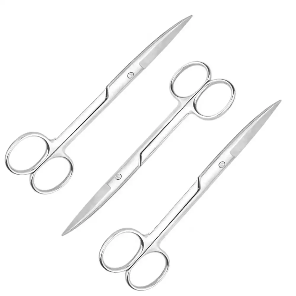 Tier Veterinär Tierarzt Medizinische Edelstahl Chirurgische Schere Gerade gebogene Spitze Haarschnitt Schere 10 cm/11,5 cm/12 cm/14 cm/16 cm