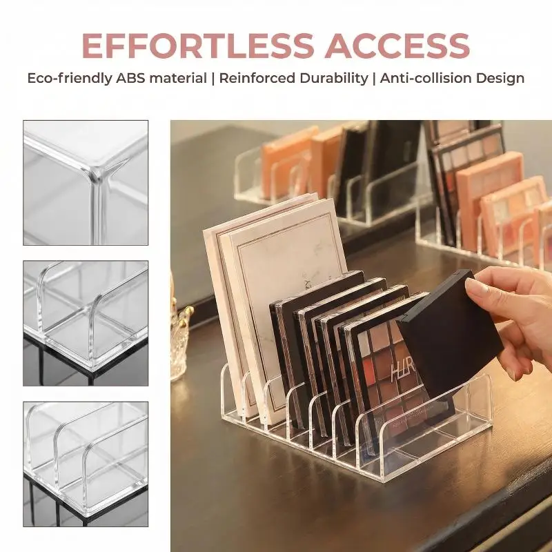 Eye Shadow Palette Display Box 7 Compartment Makeup Organizer Desktop Cosmetic Holder for Dressing Table Neat Arrangement