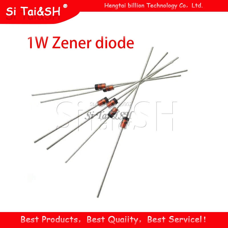 100pcs 1W Zener diode DO-41 3V3V33V6 3V9 4V3 4V7 5V1 5V6 6V2 6V8 7V5 8V2 9V1 10V 11V 12V 13V 15V 1N4733A 1N4742A 1N4728A 1N4754A