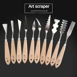 10pc oil painting knives scrapers color palette knife tools for wooden irregular texture flower shovels art color painting tools