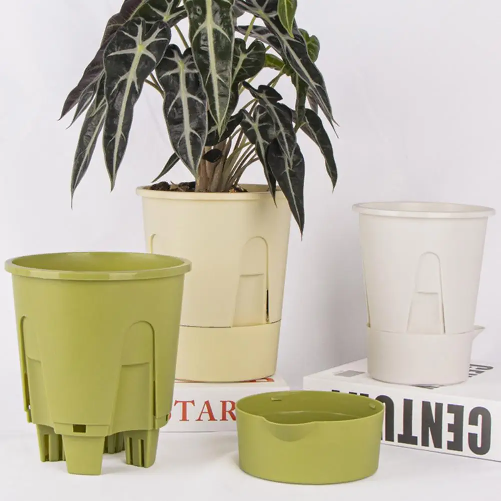 Planter with Air Circulation Self Watering Planter with Reservoir Saucer Ventilated Indoor Flower Pot for Orchids for Home