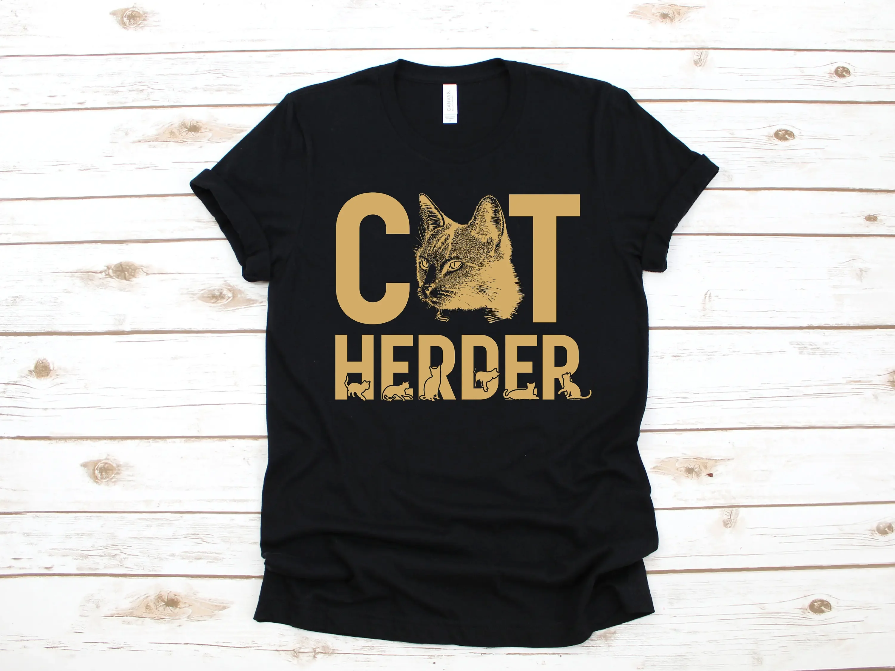 Camiseta divertida de gato Herder para niños, ropa de manga larga