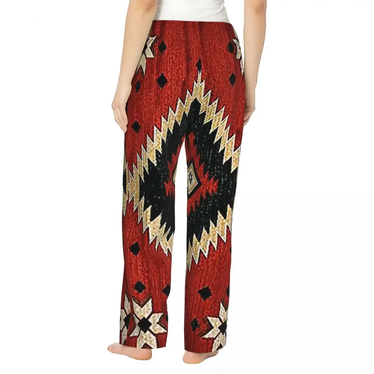 Custom Indian Painting Native American Aztec Tribal Pattern Women Pajama Pants Lounge Sleep Sleepwear Bottoms with Pockets