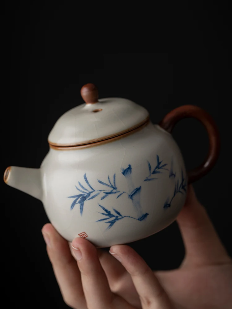 

High-End Cerc Tea Set Gongfu Tea Pot Ice Cra Pattern Single Teapot Cercs for Brewing Tea Handmade Dezhong Pot