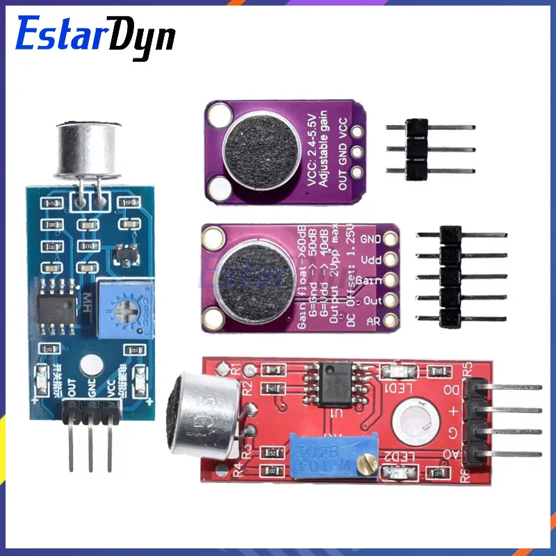 Estardyn KY-037 Sound sensor  sound control sensor MAX4466 MAX9814 switch detection whistle switch microphone amplifier Arduino