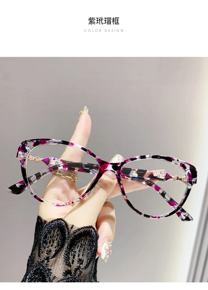 Damen Cat Eye Anti Blaues Licht Presbyopie Brille Neue Mode Ultra Licht Lesebrille Dioptrien 0 + 1,0 + 1,5 + 2,0 + 2,5 + 3,0 + 3,5 + 4,0 – Detail 11