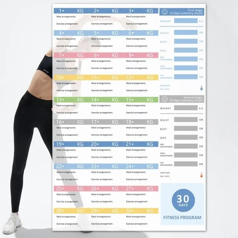 Fitness Progress Chart Fitness Program Easy to Use Workout Schedule F19E
