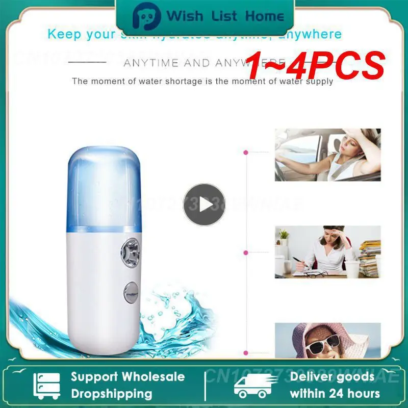 

1~4PCS 30ml Mini Humidifier Portable Rechargeable Small Wireless Nano Personal Face Sprayer Cool Mist Maker Fogger Humidifier