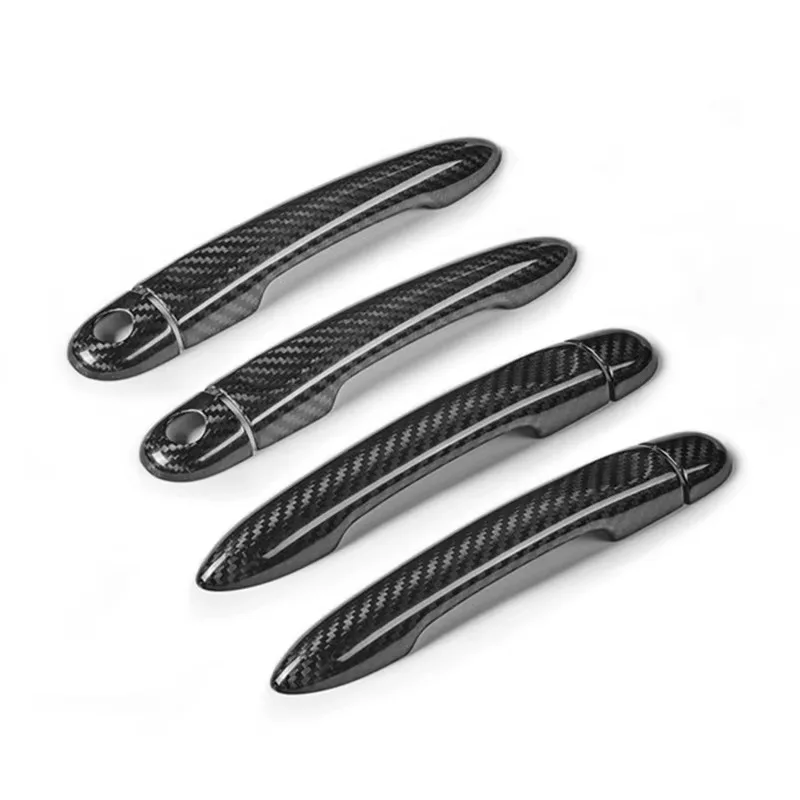Smart genuine dry carbon fiber door handle door sticker exterior handle sticker decoration car exterior decoration