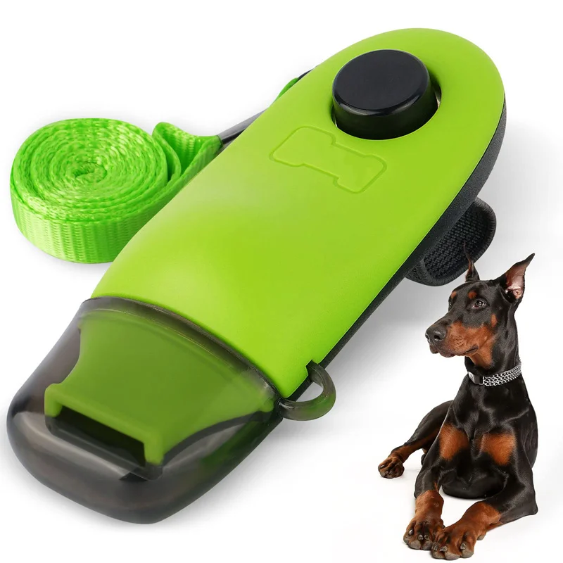 Silbato Clicker de entrenamiento para perros 2 en 1, cubierta antipolvo, entrenamiento para perros, recuerdo para Control de ladridos, corrección de comportamiento, artículos para mascotas al aire libre