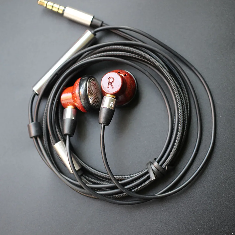 FENGRU ZERO Wooden Flat Head Earbuds 32ohm Titanium film Driver HIFI Earphone Detachable MMCX for Audiophiles PK TC200 Vido