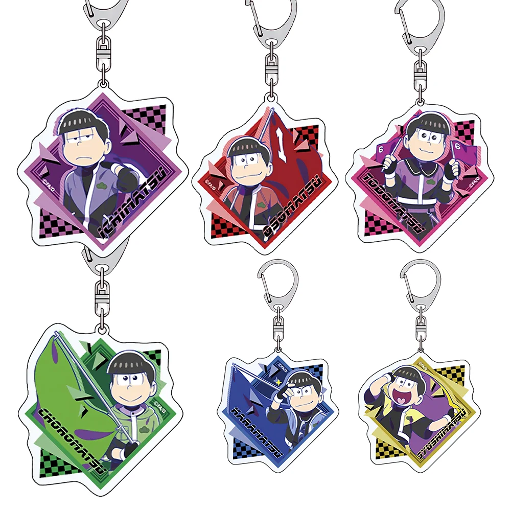 Llavero de acrílico de 6 cm de Mr. Osomatsu, colgante de llave de Juushimatsu Matsuno Osomatsu Matsuno, amuleto para mochila, regalos