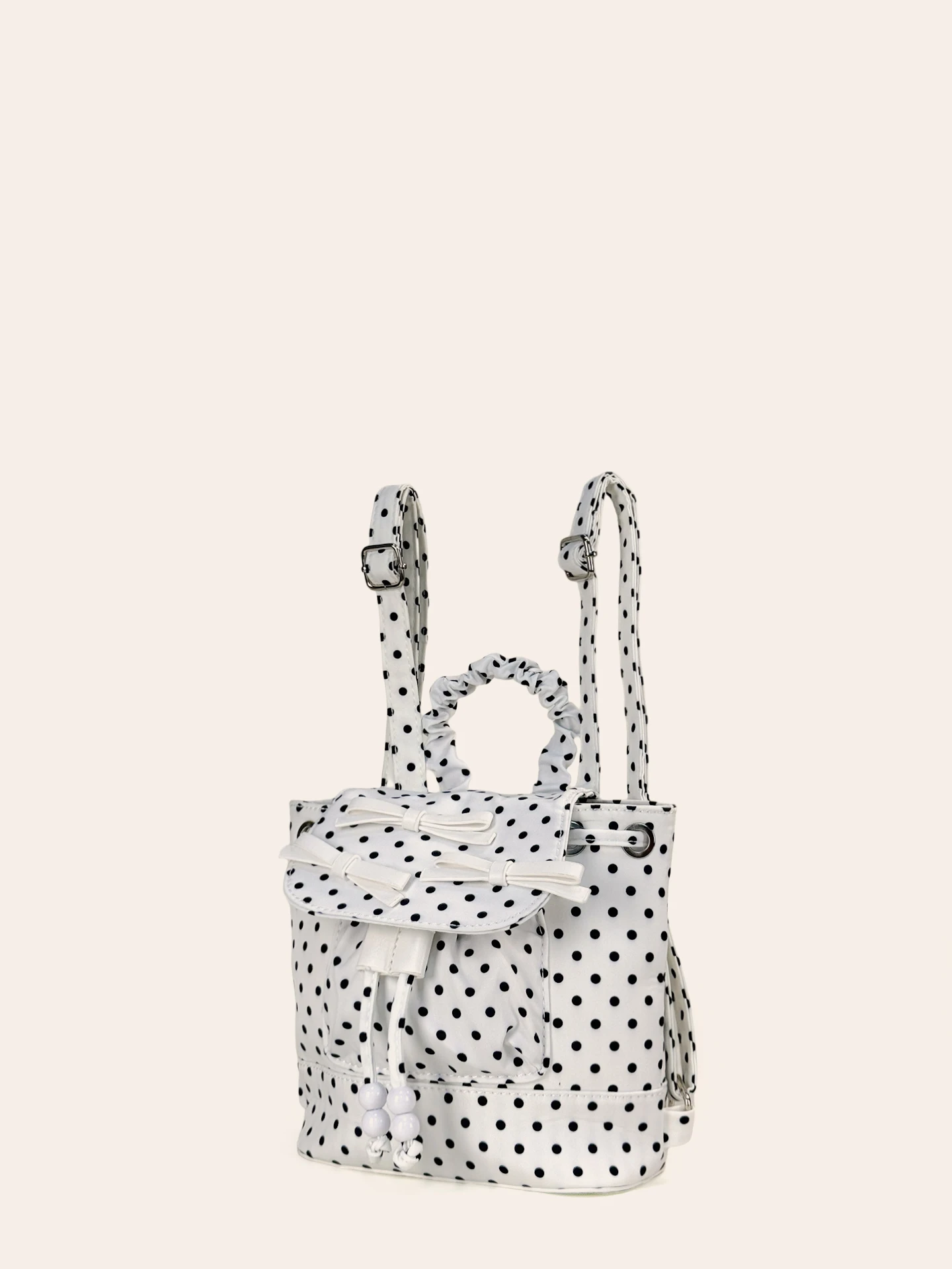  Polka Dot Plaid  Knot Women's Backpack Portable Travel Shoulder Bag 2026 New Design Youthful Spring Collection