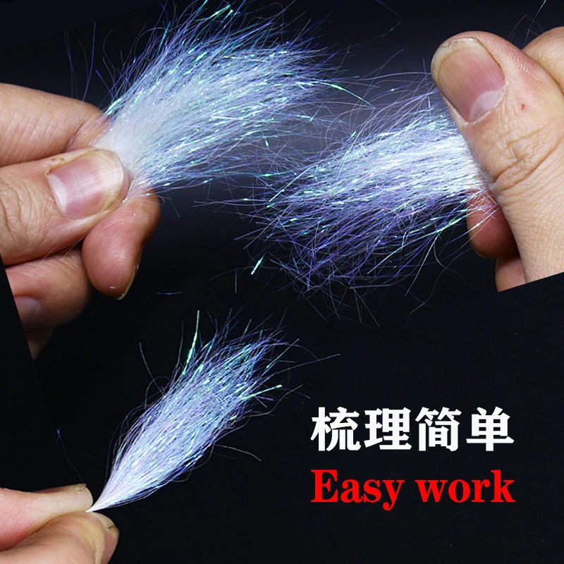 Royal Sissi new 1pack net 4grams 65mm medium long ice wing fiber shimmer then ice dubbing for crazy charlie small baitfish lure