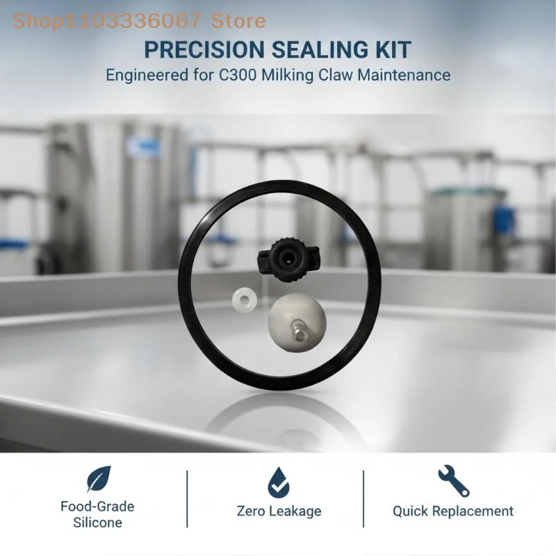 【HLS】1 Set Milking Claw Accessory Kit C300 Silicone Gasket Shut Off Valve O-Ring Suitable For GEA Milking System Spare Parts