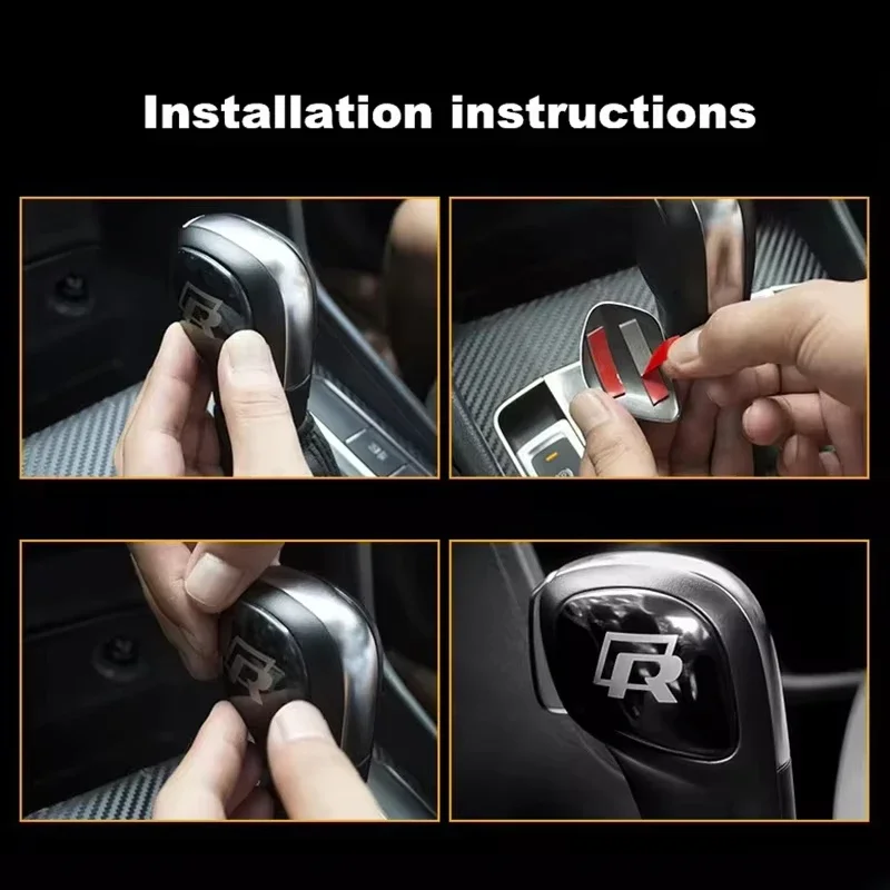 1 زوج علبة تروس السيارة التحكم ذراع السرعة ملصقات التحول عصا مقبض الملحقات لشركة فولكس فاجن GTI بولو جولف تيجوان طوارق شيروكو CC