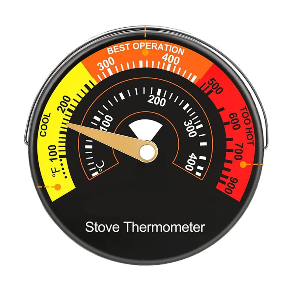 

Aluminum Alloy Fireplace Fan Thermometer Oven Magnetic Dial Thermometer Heating Cooling Vents Accessories Home Improvement