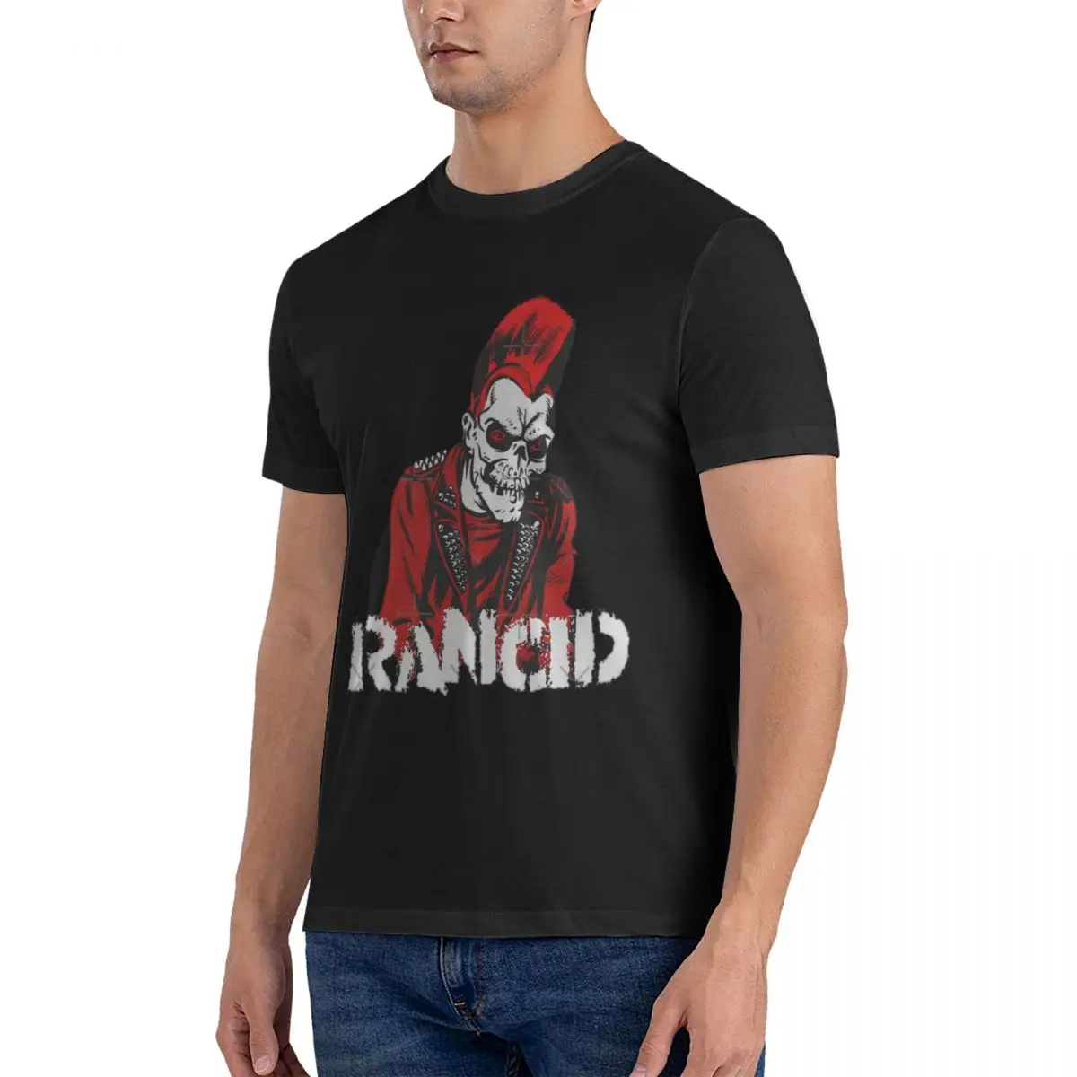 Rancid Essential  Men's T Shirt R-Rancid Rock Band5 Leisure Tee Shirt Short Sleeve Round Collar T-Shirts Pure Cotton Clothes