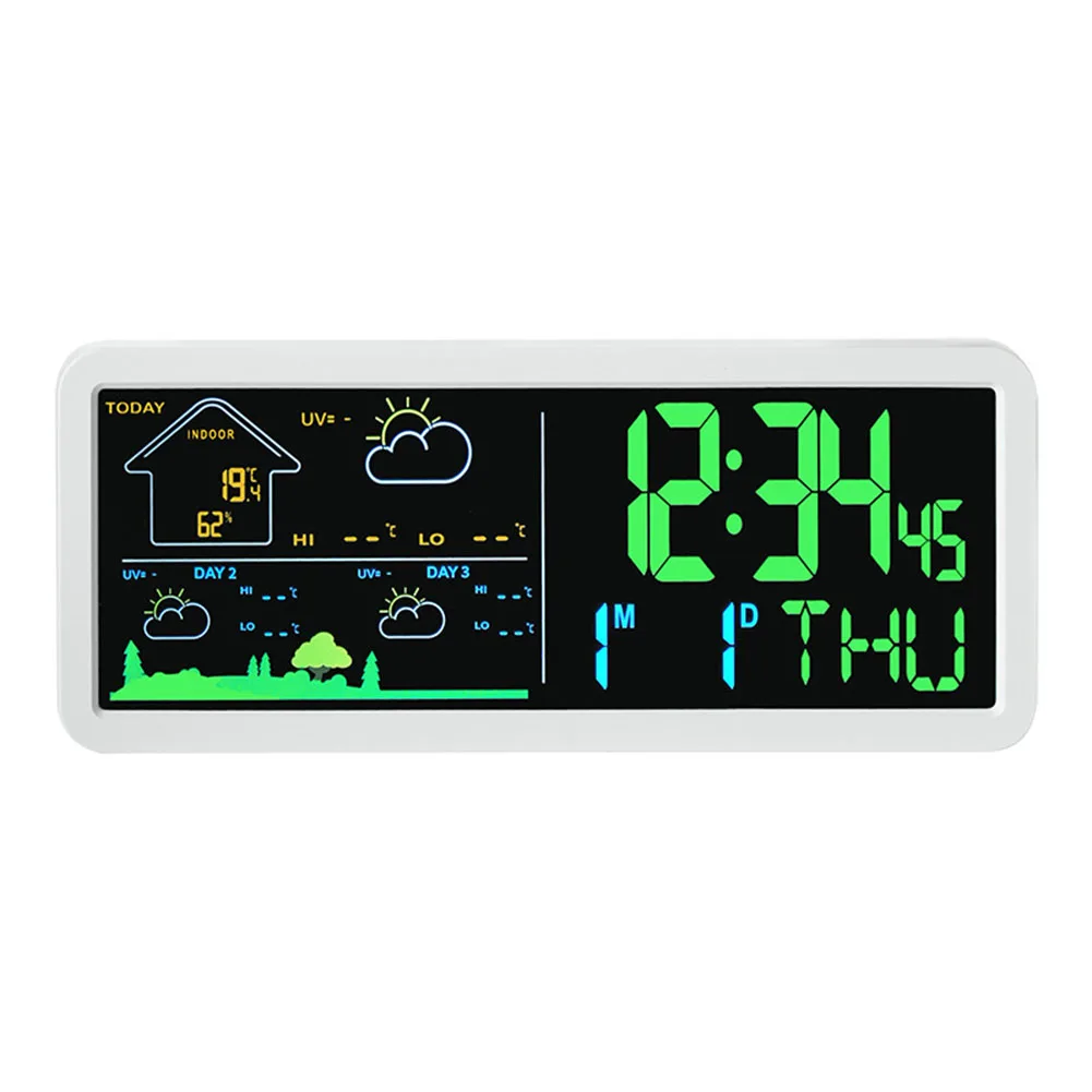 3-day Weather Display Weather Forecast Clock Full-screen Display Real-time Timekeeping Date And Day Show High Low Temperature