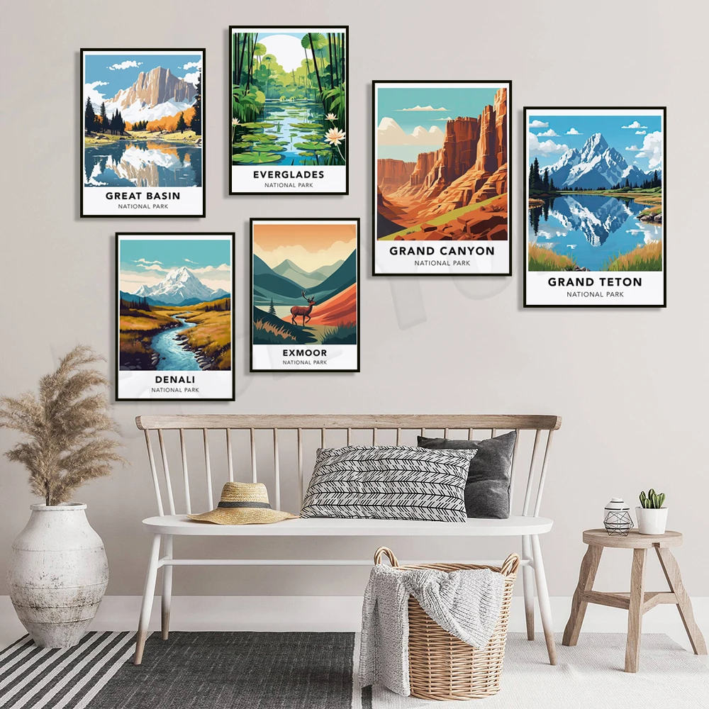 Death Valley, Exmoor, Grand Canyon, Great Basin, Great Sand Dunes, Mount Guadalupe, Capitol Reef National Park Travel Poster