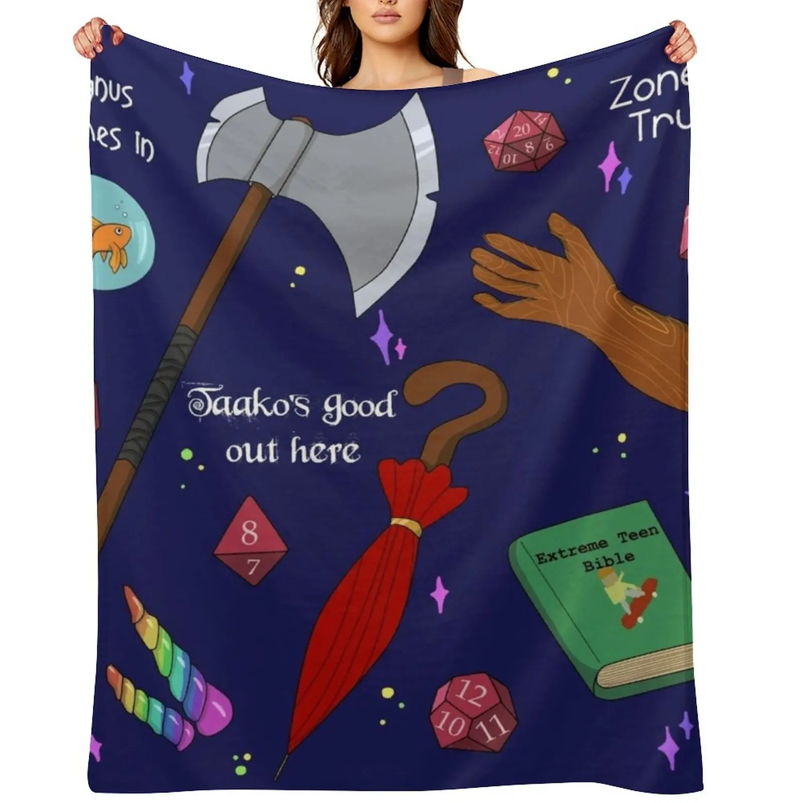 

TAZ Pattern in Blue Throw Blanket Soft Soft Beds Blankets For Baby Bed linens Blankets