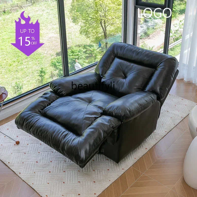 Single sofa space first-class function sofa cabin living room leisure rocking chair leather lazy sofa can sleep and lie do