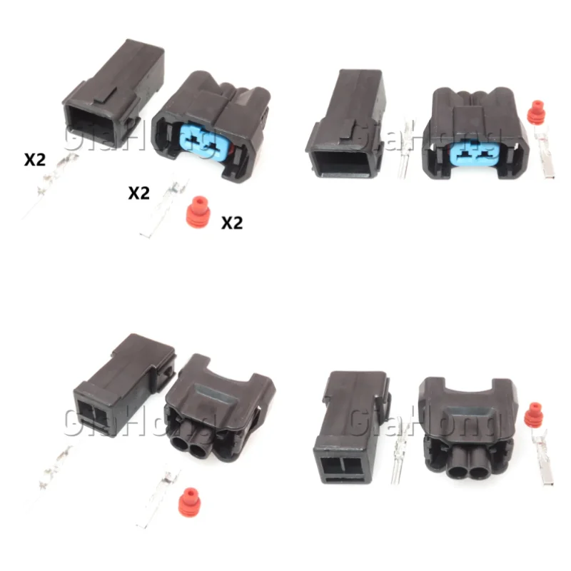 1 Set 2 Ways AC Assembly Parts 6189-0553 Car Fuel Spray Nozzle Plastic Housing Connector 1996-2002 Auto Wiring Terminal Socket