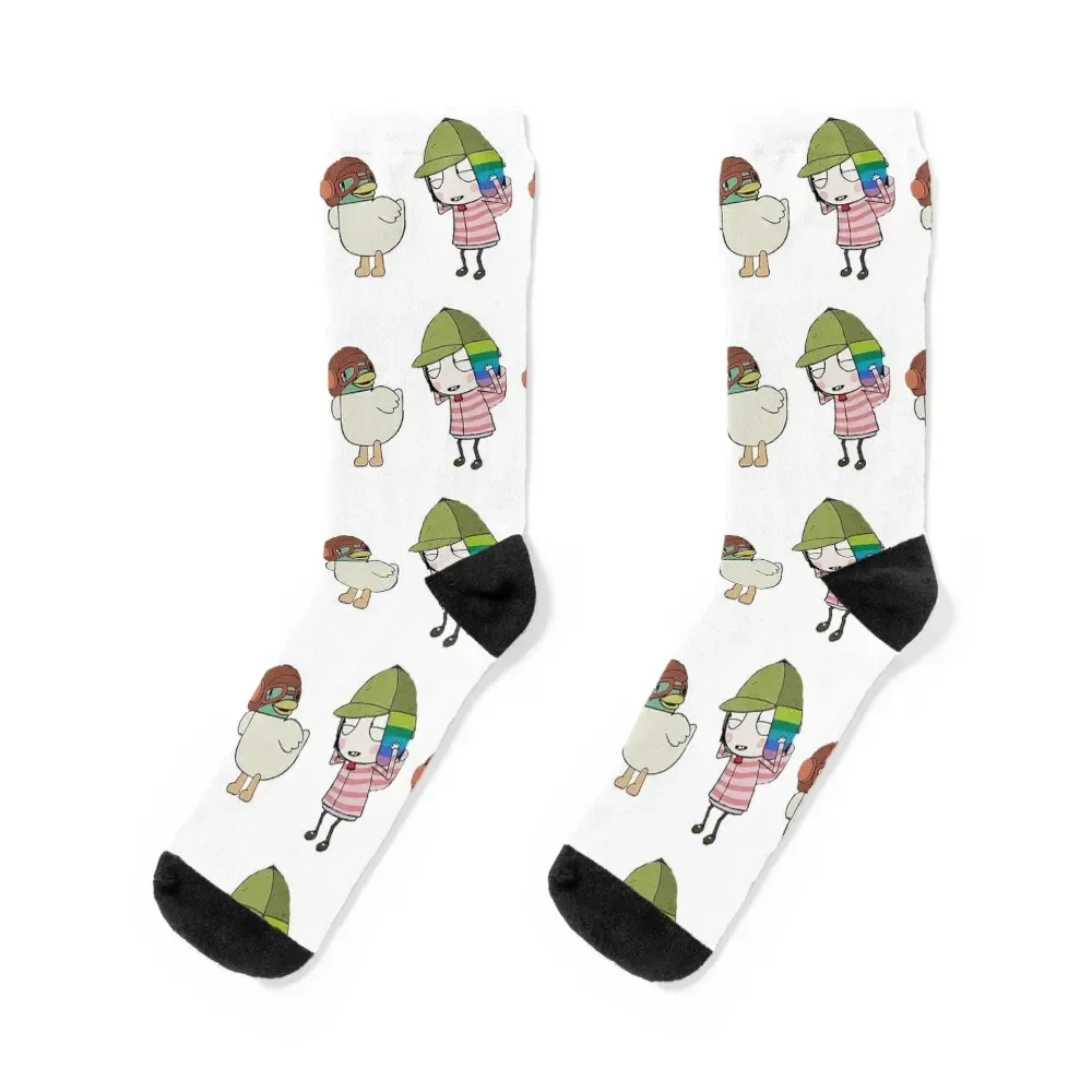 

Sarah And Duck Socks moving stockings christmass gift with print Socks For Women Men's