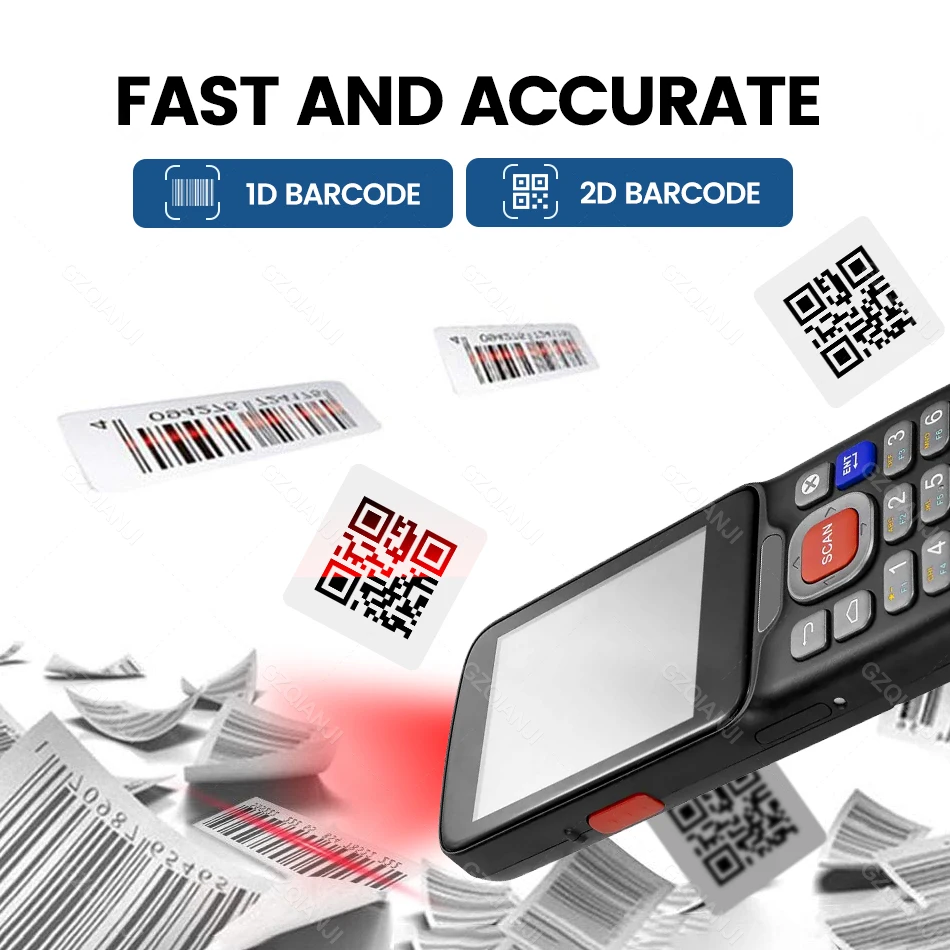 Imagem -03 - Handheld Barcode Scanner e Leitor com Teclado Android 9.0 Rede Pda 4g 1d 2d qr Coletor de Dados para Warehouse Scanning Nfc