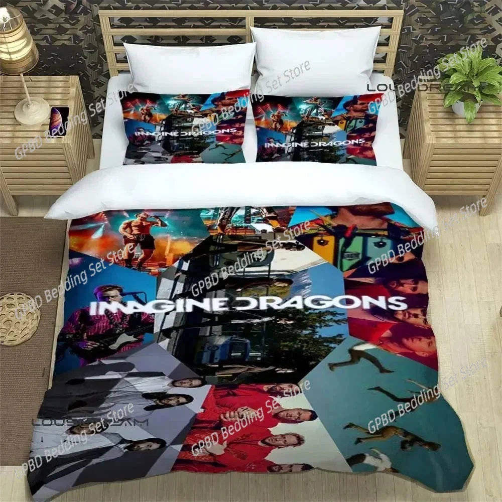 Rock Band Imagine Dragons Comfortable Duvet Quilt Cover Pillowcase Bedding Set Children Bedroom Decoration Home Textile