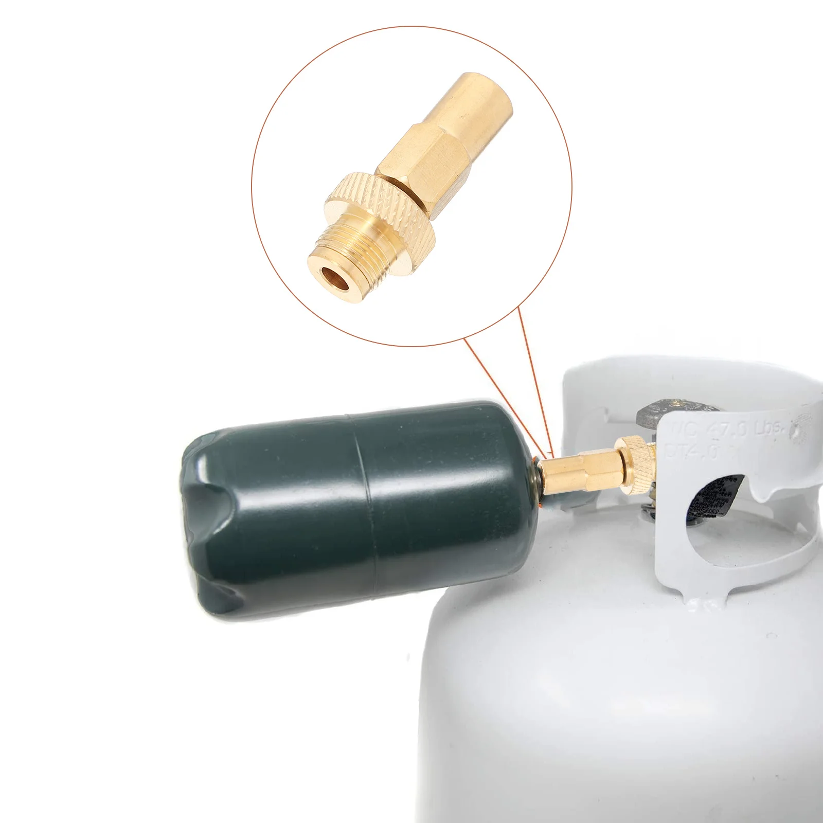

Copper Valve Inflation Connector Practical Camping Furnace Adapter Durable Outdoor Gas Tank Converter Wear-Resistant Propane