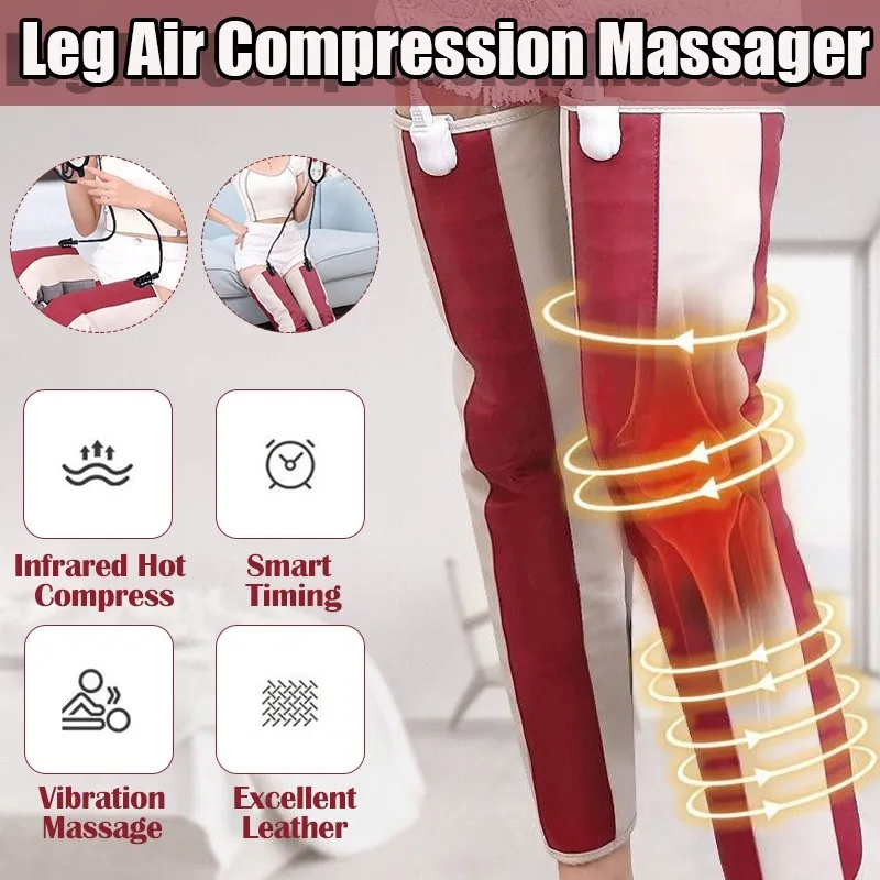 Electric Air Compression Leg Massager Electric Circulation Leg Wraps  Calf Massage Machine Body Foot Ankles Relieve Pain Fatigue