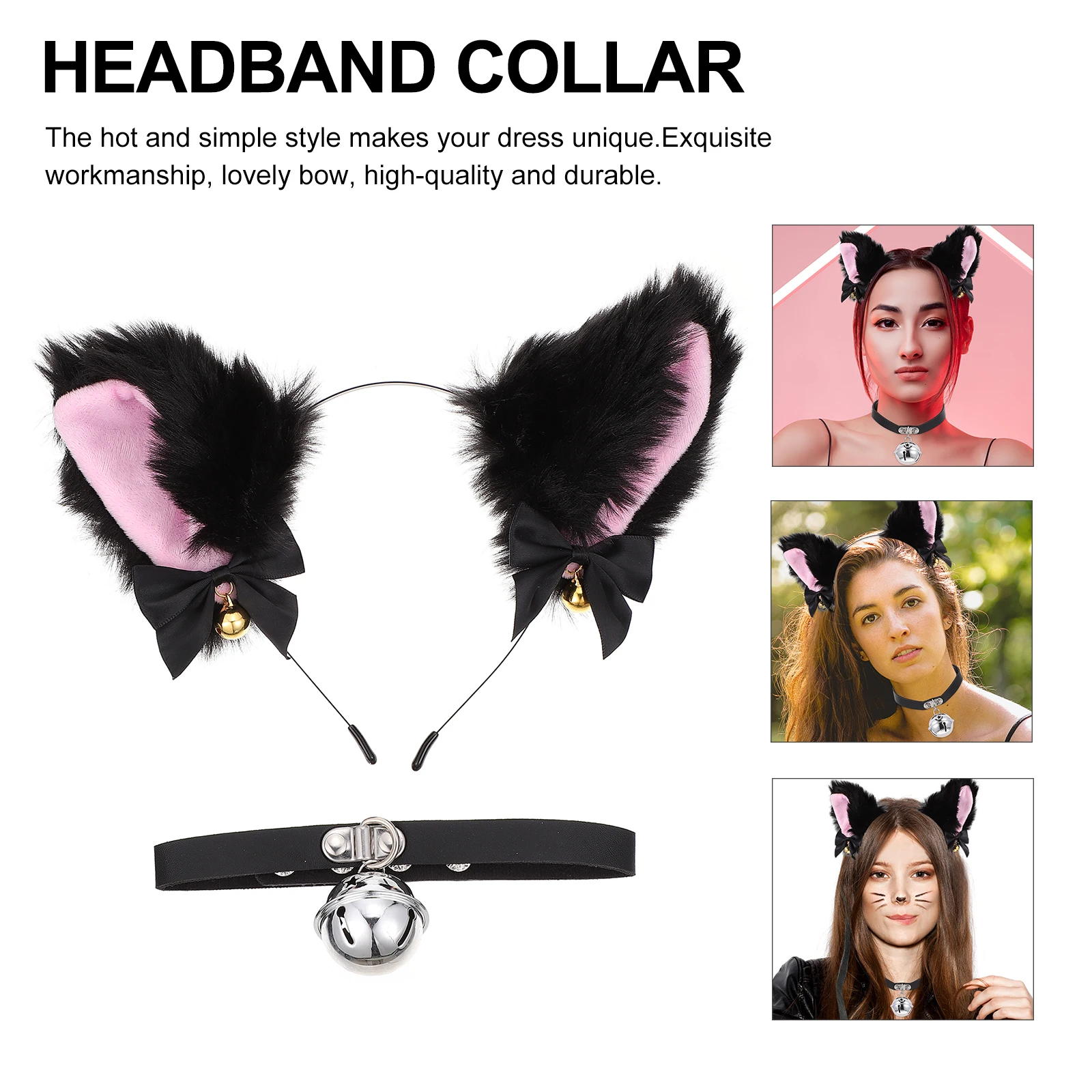 

Cat Ears Collar Set Premium Material Party Supplies Striped Animal Cosplay Supplies Design Headb Collar Cosplay Props
