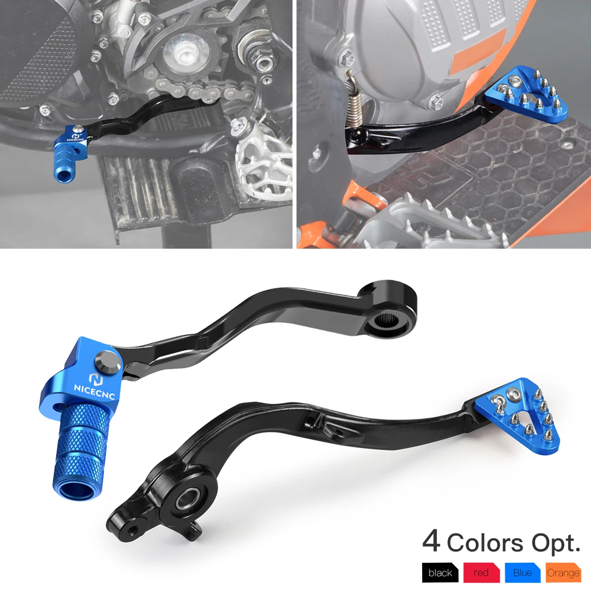 

​NICECNC For Husqvarna TE 300 TE 250 For KTM EXC 300 XCW 300 For GasGas EC 300 2024-2025 Forged Shift Lever Brake Pedal Lever