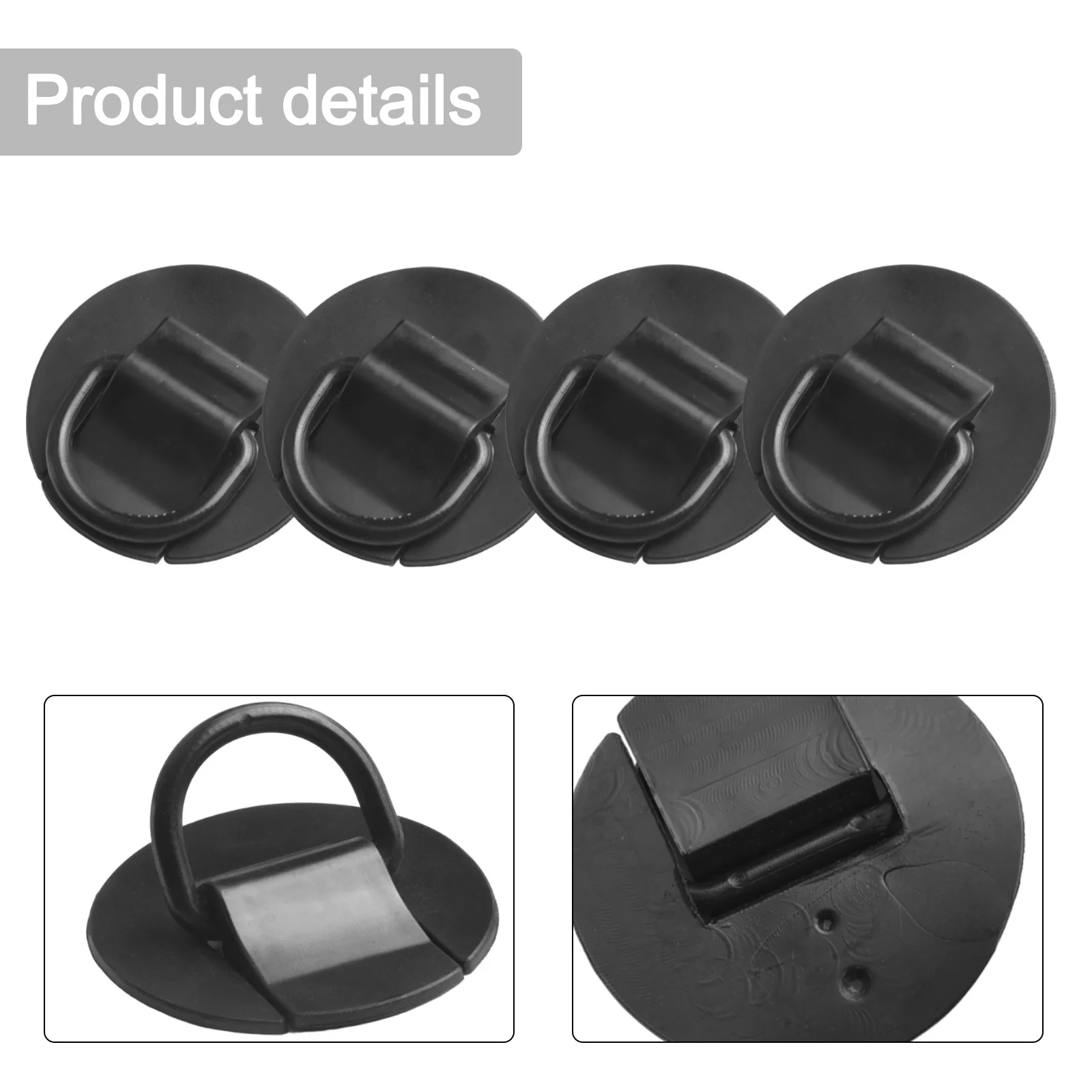 

Practical D-Ring Patch Patch Patches 4 D-Ring Patches 6 Cm Diameter 6*6cm Black/white PVC Stand-up Paddle Boards