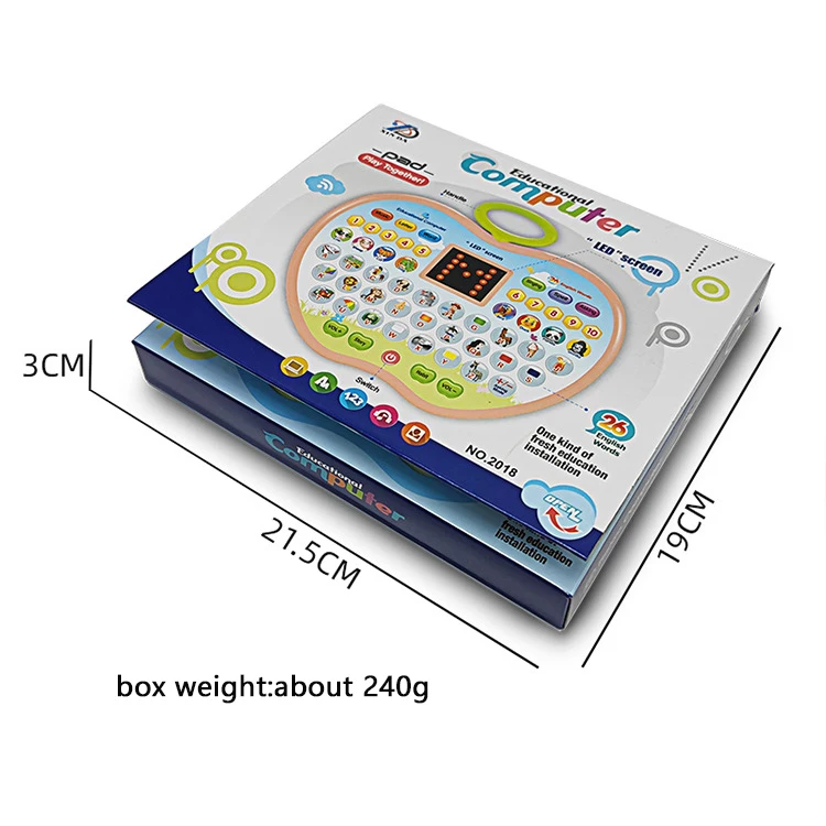 New Children Early Tablet LED Pad  Music Sounding Toy  Gifts  Point Reading Machine  Educational Toys Analog Apple for kids