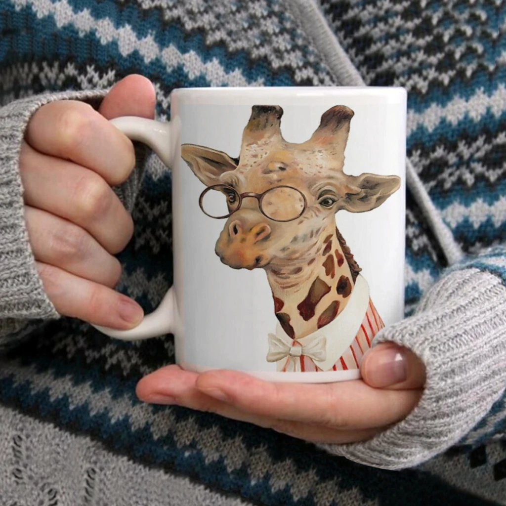

Lady GiraffeCoffee Mug Tea Cup 11oz Coffee Cup Funny Birthday Ceramic Mug Personalized Cup