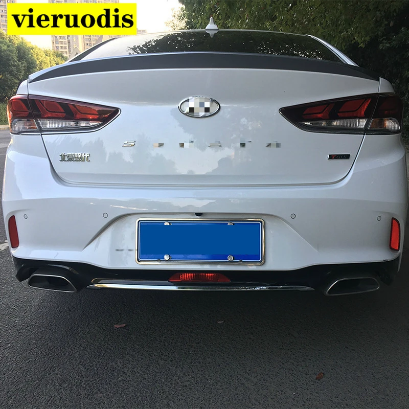 Fit For Hyundai Sonata 9 Black Spoiler 2018 2019 High Quality ABS Plastic Spoiler Primer Color Car Tail Wing Rear Trunk Spoiler