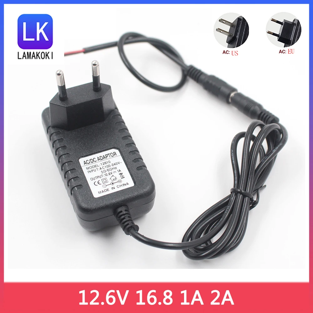 16.8V 12.6V 1A 2A 3 4 String 18650 Lithium Battery Charger For Electric Screwdriver Polymer with Female DC5.5*2.1mm Cable