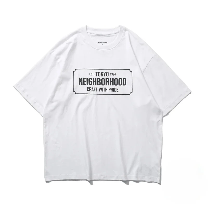 Japanese Tokyo Neighborhood Craft with Pride Men T-shirt Black White NBHD Cotton Loose T Shirt WOMEN MenTops Brand Tee Unisex