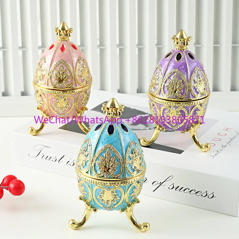 Enamel craft jewelry box Russian diamond resurrection egg European ornament