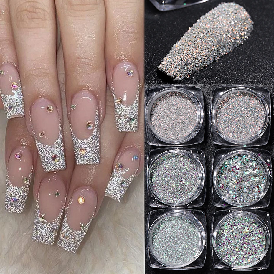 Nails Glitter Reflective Powders Super Shiny Sparkly Disco Sequins Dust  Bright Iridescence Manicure Pigment Nail Decoration FGF