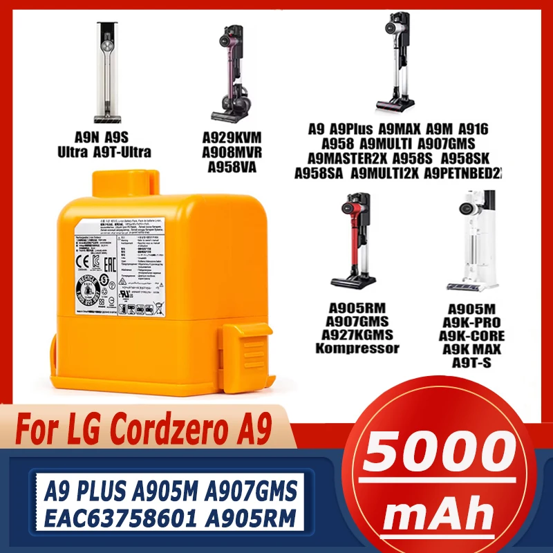 

25.2V EAC63382204 Lithium Ion Battery For LG Cordzero A9 Cordless Vacuum A9+ A9Plus A9M A9MASTER2X A9MULT12X A9PETNBED A9MULTI
