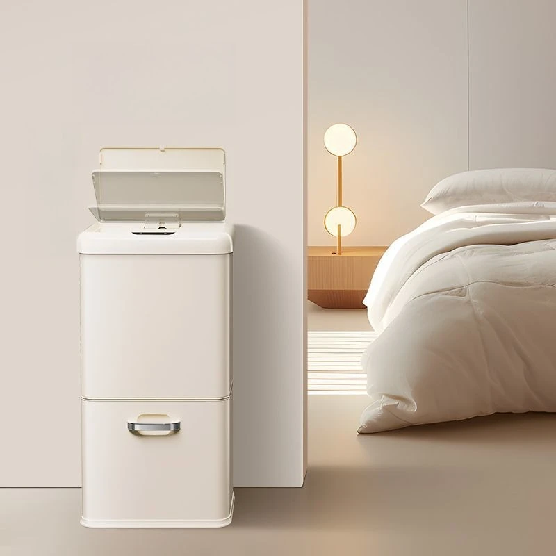 Kitchen double-layer trash can intelligent induction automatic classification household living room food waste integrated