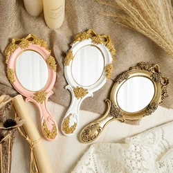 Vintage baroque ins princess makeup mirror beauty salon mirror lolita mirror creative retro handle mirror