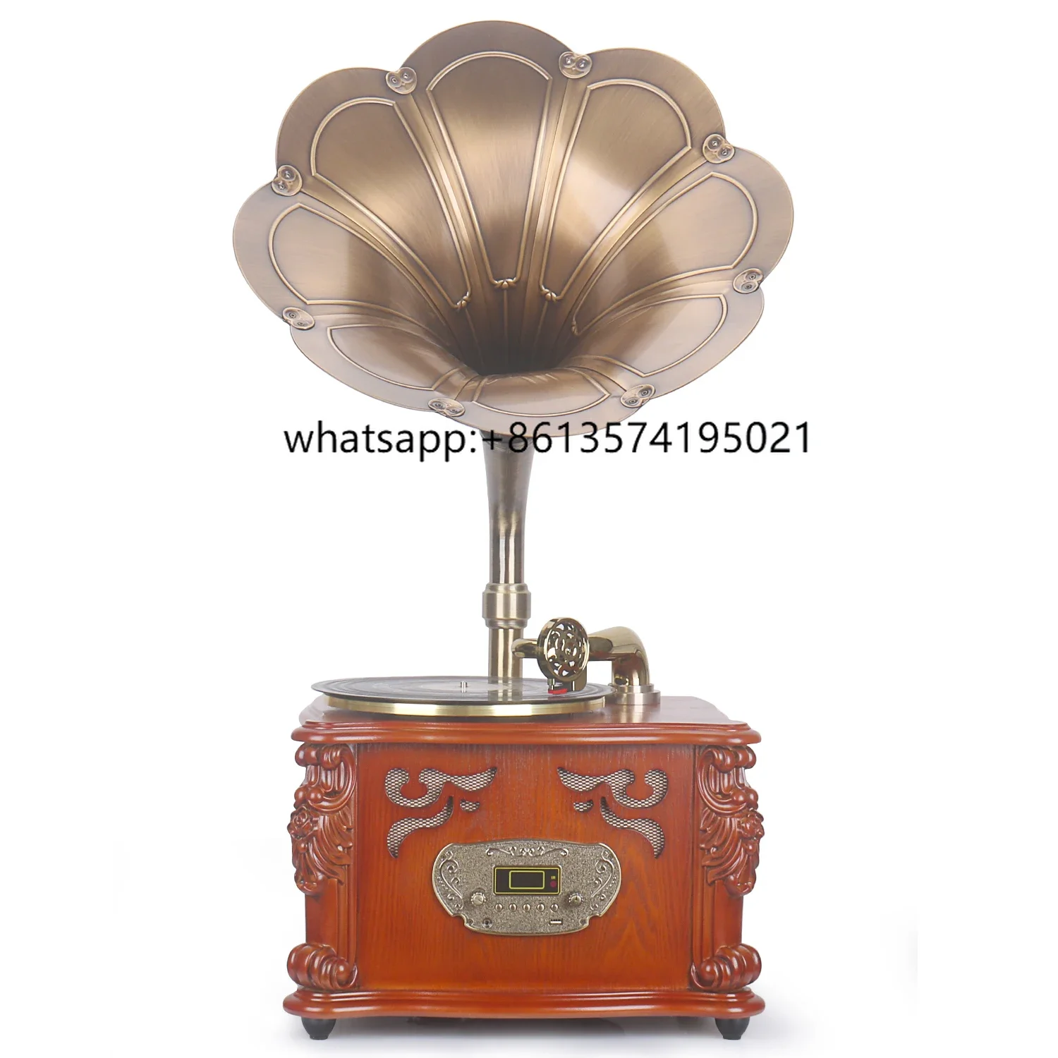 

TBrown Vintage Classic Home Decoration Retro Antique Gramophone Phonograph Turntable Vinyl Record Player Stereo Speakers System