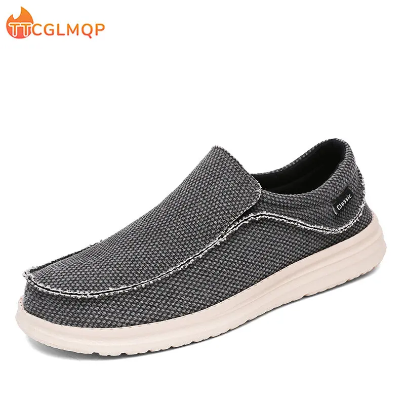 Men Casual Canvas Shoes Summer Breathable Loafers 2023 New Comfortable Outdoor Slip On Walking Shoes Men Sneakers Plus Size 48
