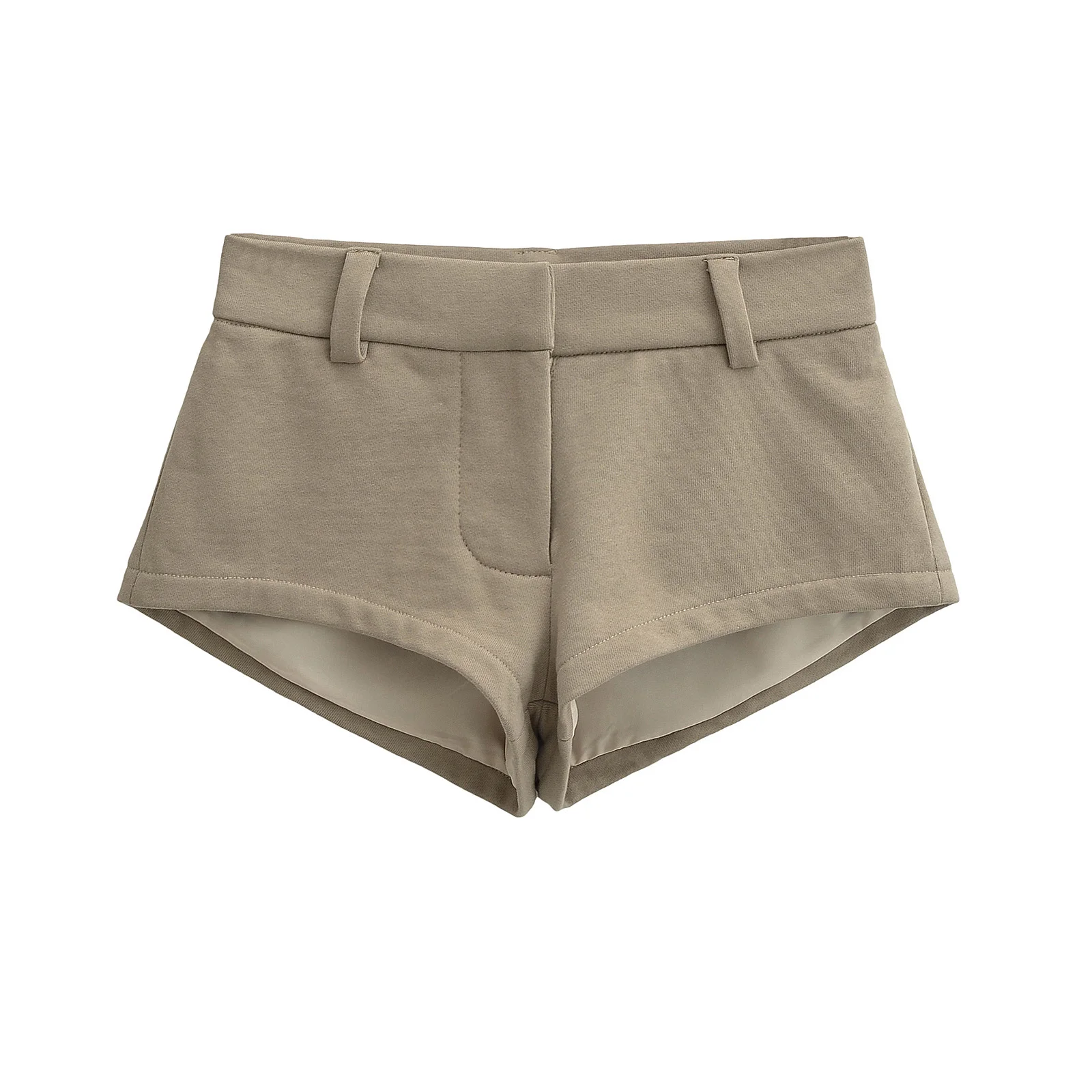 Slimming High Waist Short Shorts Women's Fashionable Low Waist Tight Fit Short Length Front Short Back Long Super Short Shorts
